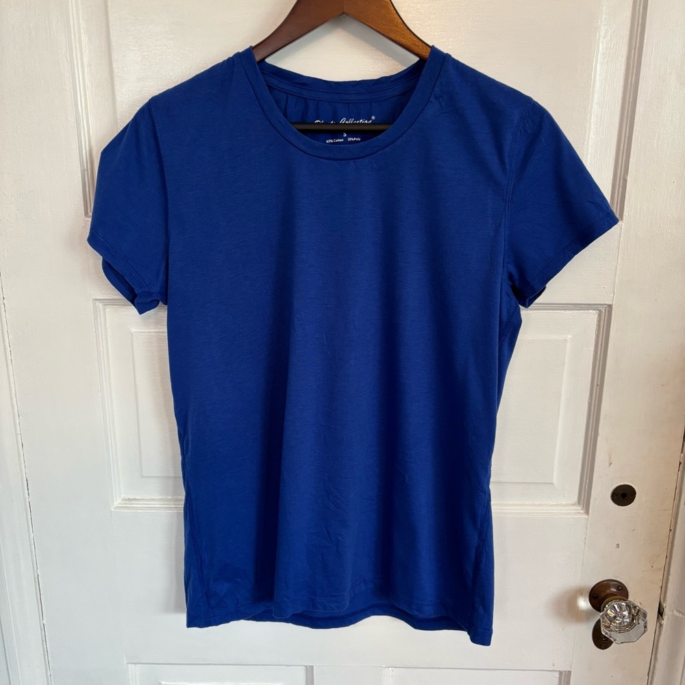 Royal Blue Pleats Collection Short Sleeve Tee